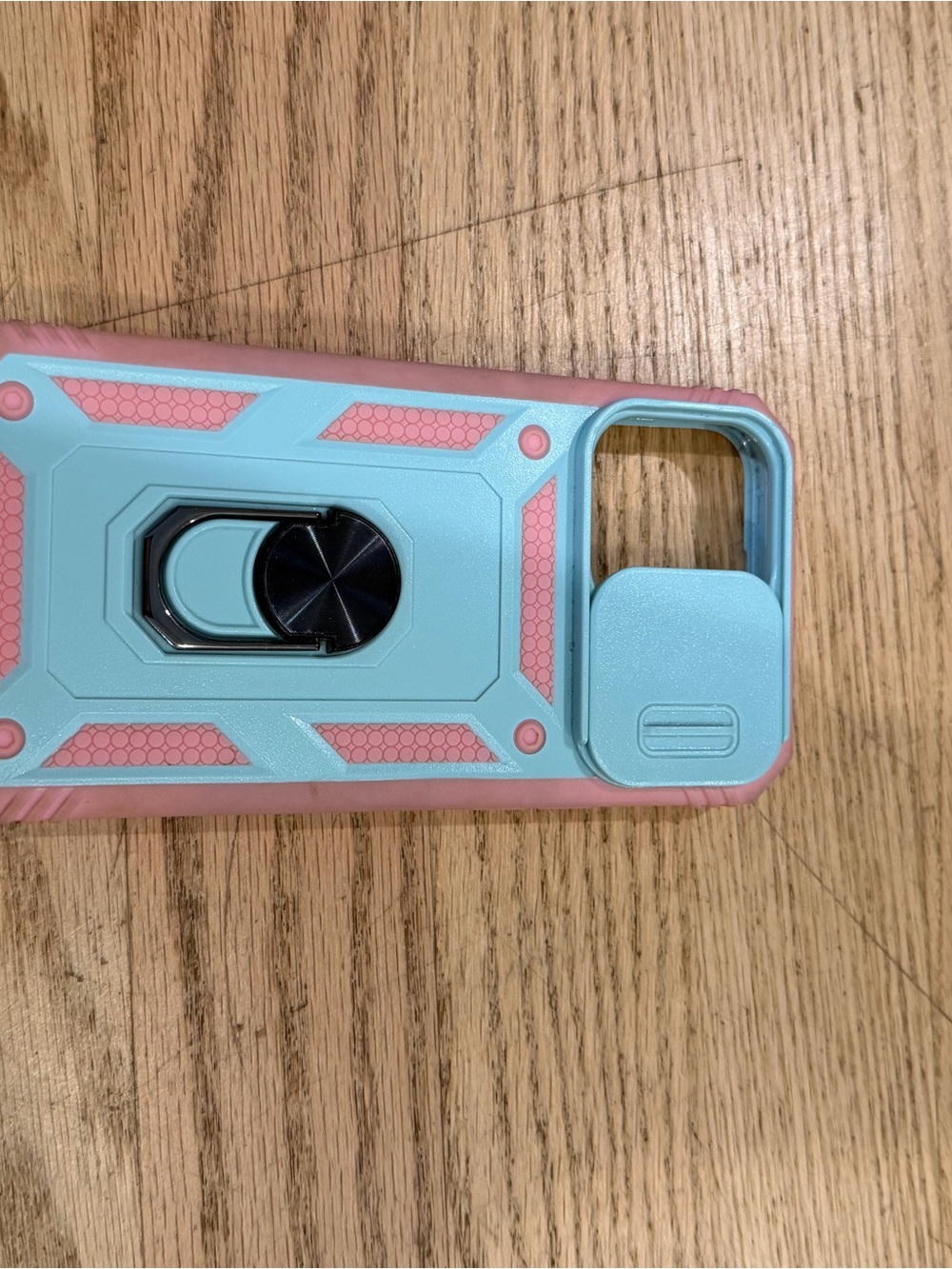 iPhone 15 pro max Protective Pink & Light Blue Phone Case with Ring Stand